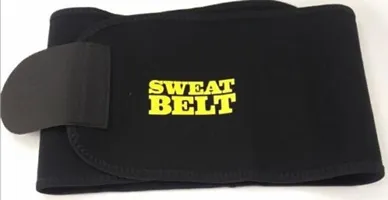 Classic Adjustable Sweat Generating Fat Burner Belly Tummy Yoga Wrap Black Exercise Body Slim Look Waist Shapewear Belt Free Size With Measuring Tape Belt Premium Waist Trimmer-thumb3