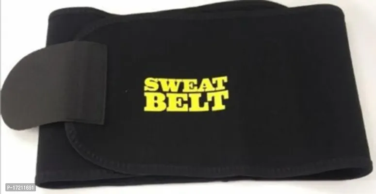 Classic Adjustable Sweat Generating Fat Burner Belly Tummy Yoga Wrap Black Exercise Body Slim Look Waist Shapewear Belt Free Size With Measuring Tape Belt Premium Waist Trimmer-thumb4