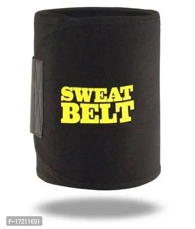 Classic Adjustable Sweat Generating Fat Burner Belly Tummy Yoga Wrap Black Exercise Body Slim Look Waist Shapewear Belt Free Size With Measuring Tape Belt Premium Waist Trimmer-thumb5
