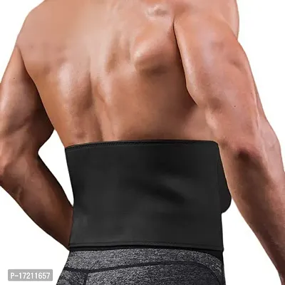 Classic Slim Belt For Men And Women Tummy Trimmer Body Shaper Sauna Waist Trainer Free Size Black Color 1 Pcs