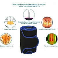 Classic Sweat Slim Belt Pocket Adjustable Sweat Slim Belt Waist Trainer For Abs Exercise For Men Women Blue Color Free Size-thumb4