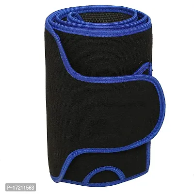Classic Sweat Slim Belt Pocket Adjustable Sweat Slim Belt Waist Trainer For Abs Exercise For Men Women Blue Color Free Size-thumb0