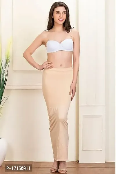 Classic Cotton Solid Saree Shapewear with Side-Slit For Women-thumb0