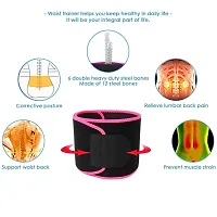 Classic Sweat Slimming Belt For Men And Women Sweat Slim Belt Neoprene Lower Back Posture Free Size Black And Pink Color-thumb1