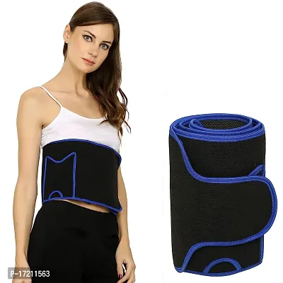 Classic Sweat Slim Belt Pocket Adjustable Sweat Slim Belt Waist Trainer For Abs Exercise For Men Women Blue Color Free Size-thumb2