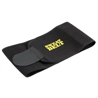 Classic Adjustable Sweat Generating Fat Burner Belly Tummy Yoga Wrap Black Exercise Body Slim Look Waist Shapewear Belt Free Size With Measuring Tape Belt Premium Waist Trimmer-thumb2