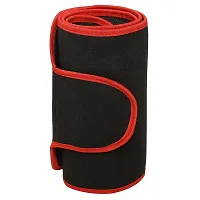 Sweat Belt for Fat Loss, Sauna Slim Belt for Weight Loss Waist Trainer - Tummy Trimming Exercise for Both Men and Women (Free Size) Black and Red Color-thumb3