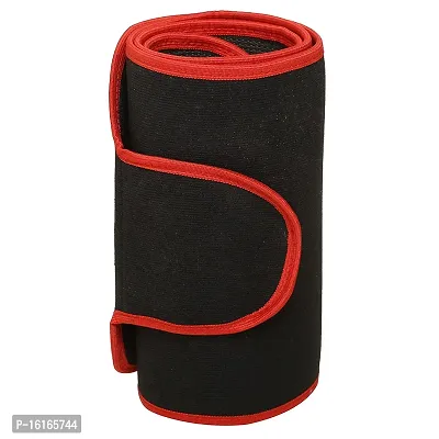 Sweat Belt for Fat Loss, Sauna Slim Belt for Weight Loss Waist Trainer - Tummy Trimming Exercise for Both Men and Women (Free Size) Black and Red Color-thumb4