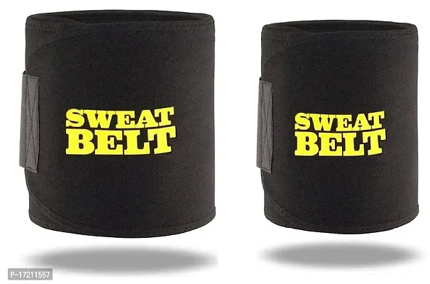 Classic Combo Of Sweat Slimming Belt Adjustable Waist Trimmer Belt Fat Burner Belly Tummy Body Slimming Belt For Men Women Free Size-thumb0
