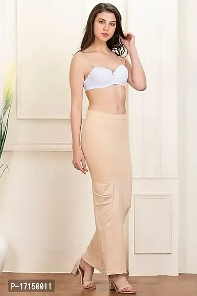 Classic Cotton Solid Saree Shapewear with Side-Slit For Women-thumb2