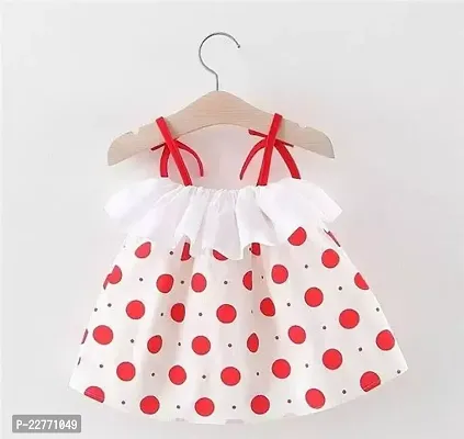 Elegant Red Cotton Colourblocked Frock With Bottom Set For Girls-thumb3