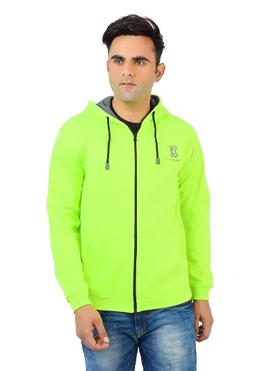 Chanda Khuba Men's Sweatshirt Full Sleeve Kangaroo Pocket Pullover Hoodies with Zip - CKHD04