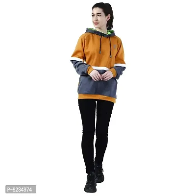 Chanda Khuba Women's Sweatshirt Full Sleeve Kangaroo Pocket Pullover Hoodies - CKHD-G-06-thumb3