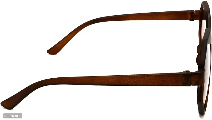 Hrinkar Unisex Round Sunglasses Silver  Brown Frame, Brown Lens (Medium) - Pack of 2-thumb5