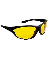 Hrinkar Sport And Rectangular Stylish Sunglasses For Men And Women (Yellow And Brown Lens | Black And Brown Frame - HCMB342) With Free Paper 3D Glass-thumb3