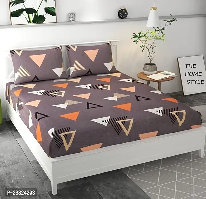 Comfortable Glace Cotton Printed Double Bedsheet with Pillow Covers