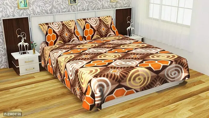 Comfortable Wool Printed Double Bedsheet with Pillow Covers