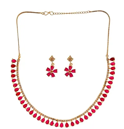 Trendy Brass Necklace with Earring for Women