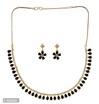 Trendy Brass Necklace with Earring for Women