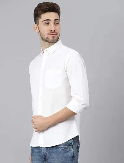 Trendy Cotton Blend Shirt White