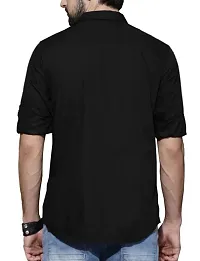 Trendy Cotton Blend Shirt Black-thumb2