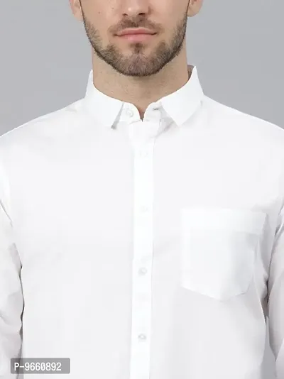 Trendy Cotton Blend Shirt White-thumb3