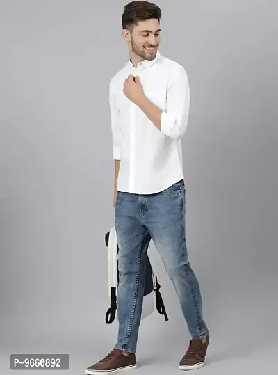 Trendy Cotton Blend Shirt White-thumb4