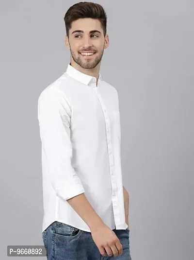 Trendy Cotton Blend Shirt White-thumb5