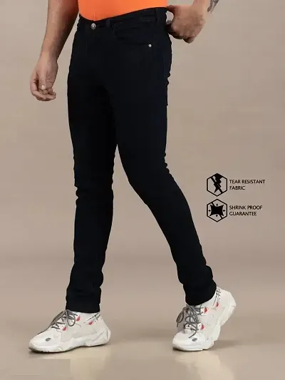 Classic Denim Solid Jeans For Men