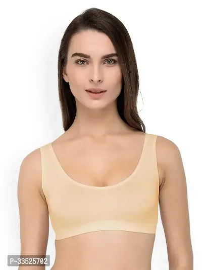 Stylish Beige Cotton Blend Bras For Women