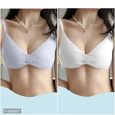 Stylish Multicoloured Cotton Blend Bras For Women Pack Of 2-thumb0