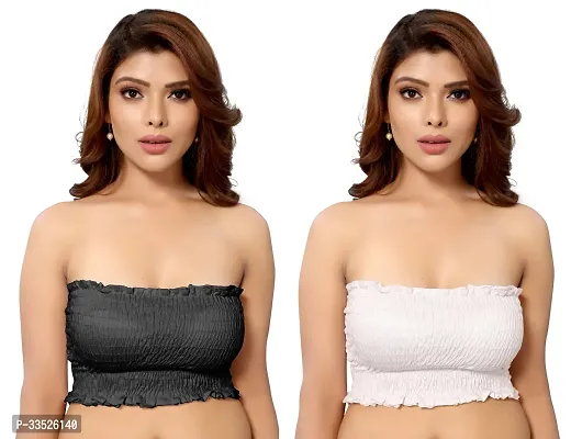 Stylish Multicoloured Cotton Blend Bras For Women Pack Of 2-thumb0