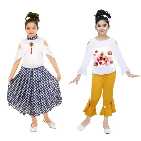 Pack Of 2 Stylish Cotton Girls Dresses