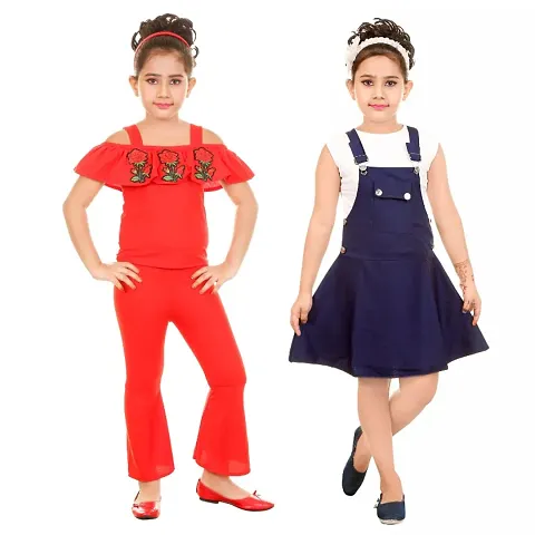 Pack Of 2 Girls Cotton Frock  Jumpsuit