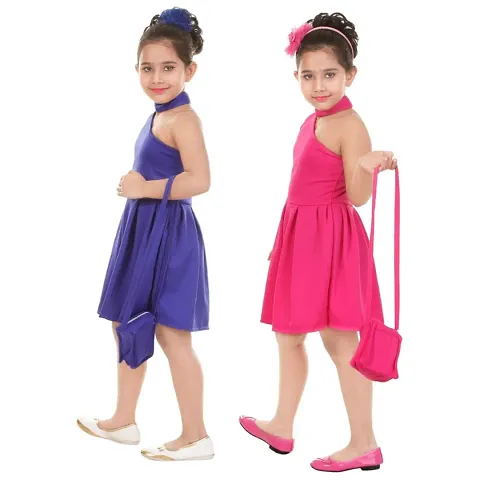 Pack Of 2 Girls Cotton Frock  Jumpsuit