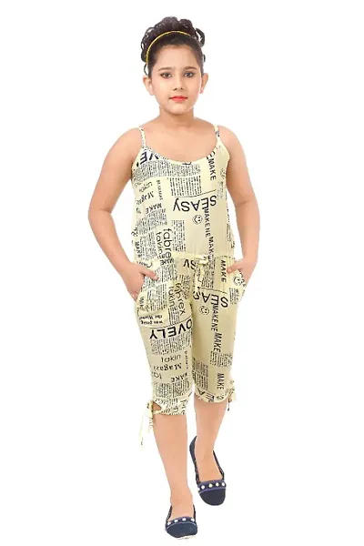 Dailywear Cotton Blend Printed Jumpsuit for Girls