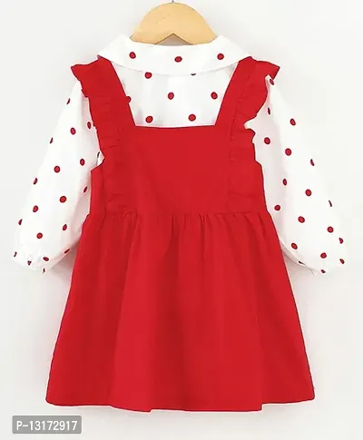 Girls Midi/Knee Length Party Dress  (Red, Full Sleeve)-thumb4