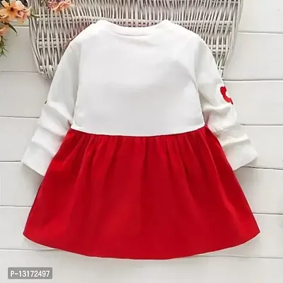 Girls Midi/Knee Length Party Dress  (Red, Full Sleeve)-thumb2