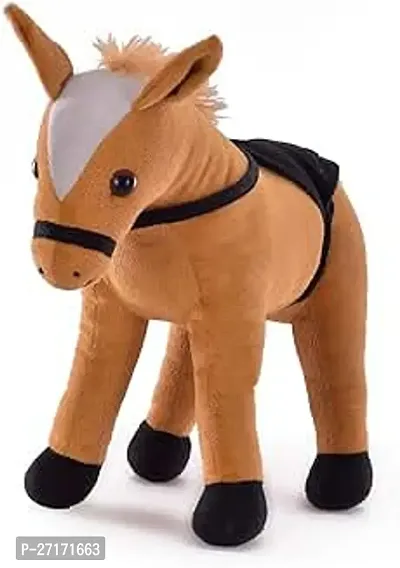 Stylish Horse 40 Cm Standing Brown With Saddle-thumb0