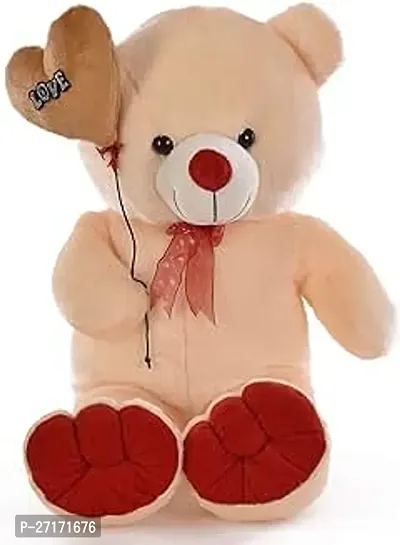 Stylish Teddy Bear 60 Cm Standing Simple Butter With Balloon, Soft Toys, Butter Brown Color Teddy Bear For Unisex