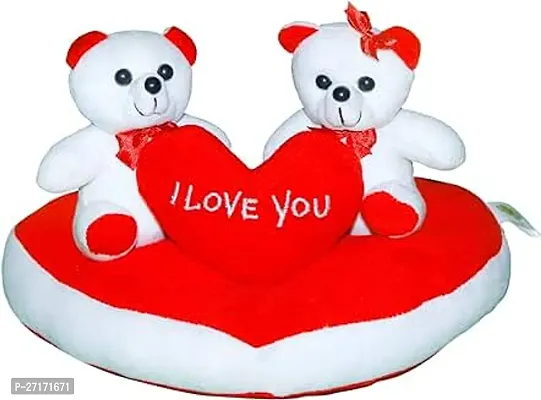 Stylish Cute Couple Bear Sitting On Heart With Heart