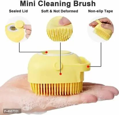 1pc Silicone  Soft Bath Body Brush scrubber with Shampoo Dispenser-thumb4