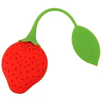 Red Strawberry Shape Silicone Herbal Green Tea Infuser Filter Strainer set -2-thumb2