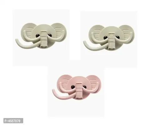 3 Pcs. Cute Cartoon Elephant Shape Wall Hook