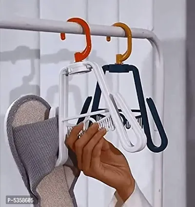 (Pack of 4) Shoe Drying Hanger-Folding Hanging 4 Hook Plastic Shoe Drying Hanger