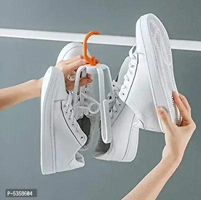 (Pack of 1) Shoe Drying Hanger-Folding Hanging 4 Hook Plastic Shoe Drying Hanger-thumb0