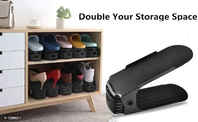 4PCShoe Holder Plastic Double Deck Space Saving Rack Stand-thumb4