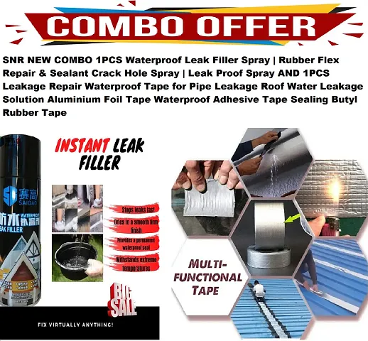COMBO OFFER 1PCS Waterproof Leak Filler Rubber Flex  Spray and 1PCS Leakage Repair Waterproof Tape