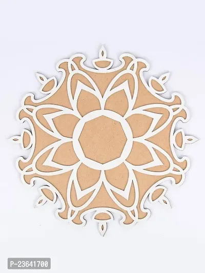 Reusable Wooden Base and Rangoli Template mat from SNR Easy to use. Simply strew Flowers, pulses, and Rangoli All Over it. Using Traditi (Design B)-thumb0