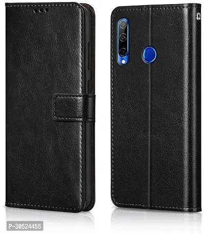 Coverblack Magnetic Case Artificial Leather,Rubber Flip Cover For Honor 20IVenom Black-thumb0